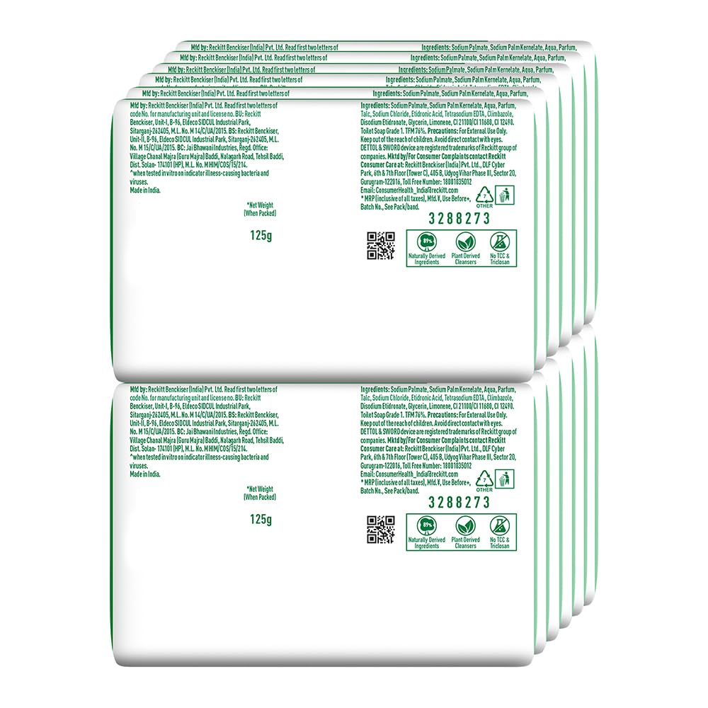 Dettol Original Bathing Soap Bar with 12hr Germ protection (1500gm) | Kills 99.99% Germs, 125g (Pack of 12)