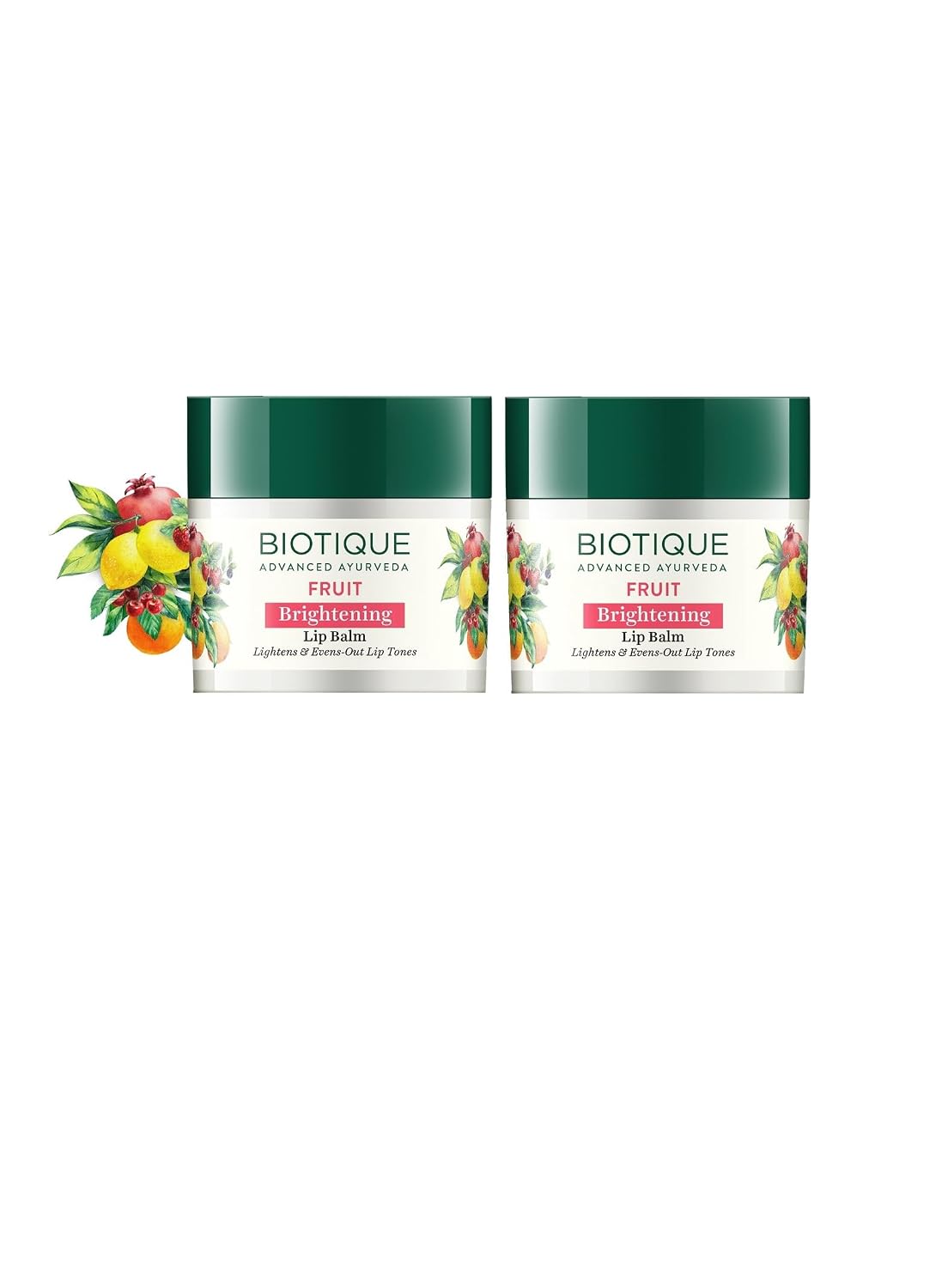 Biotique Bio Fruit Whitening/Brightening Lip Balm | Hydrated and Nourishing Lips| Visibly Lighter Lips | Evens Out Lip Tone | De-pigmentation Balm |All Skin Types | 12g (Pack Of 2)