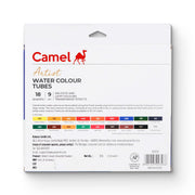 Camel Artist's Water Color Box - 9ml Tubes, 18 Shades