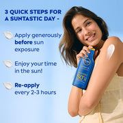 NIVEA Sun Protect And Normal Moisture 125Ml Spf 50 Advanced Sunscreen For Instant Protection| Pa+++ Uva - Uvb Protection System| Vitamin E + Moisture| Very Water Resistant| For Men & Women