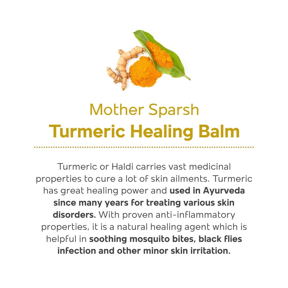 Mother Sparsh After Bite Turmeric Balm for Rashes And Mosquito Bites, 100% Ayurvedic, Gentle Skin Roll-On Formula, 25gm (Pack of 4)
