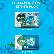 Dettol Icy Cool Bathing Soap Bar, 3X Intense Cooling, (3125g), 125g - Pack of 25