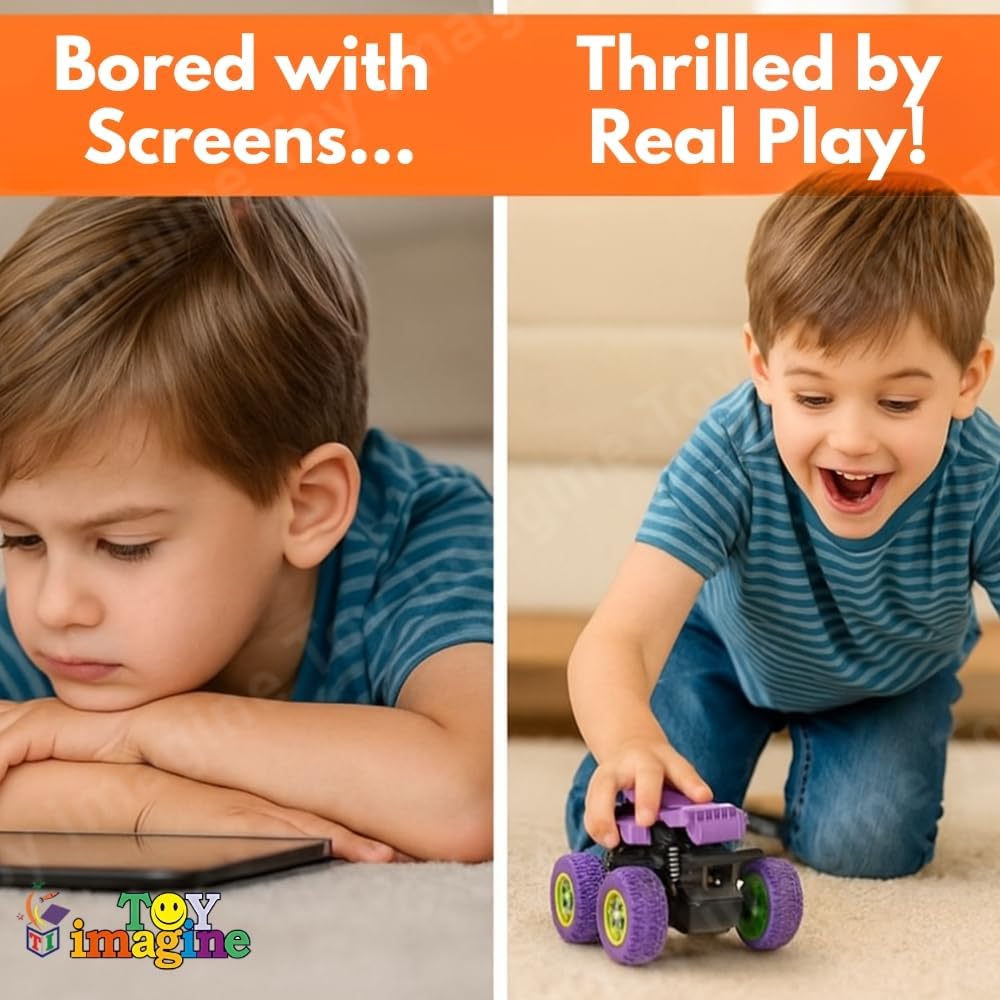Toy Imagine 360° Stunt Monster Trucks for Kids, Push & Go