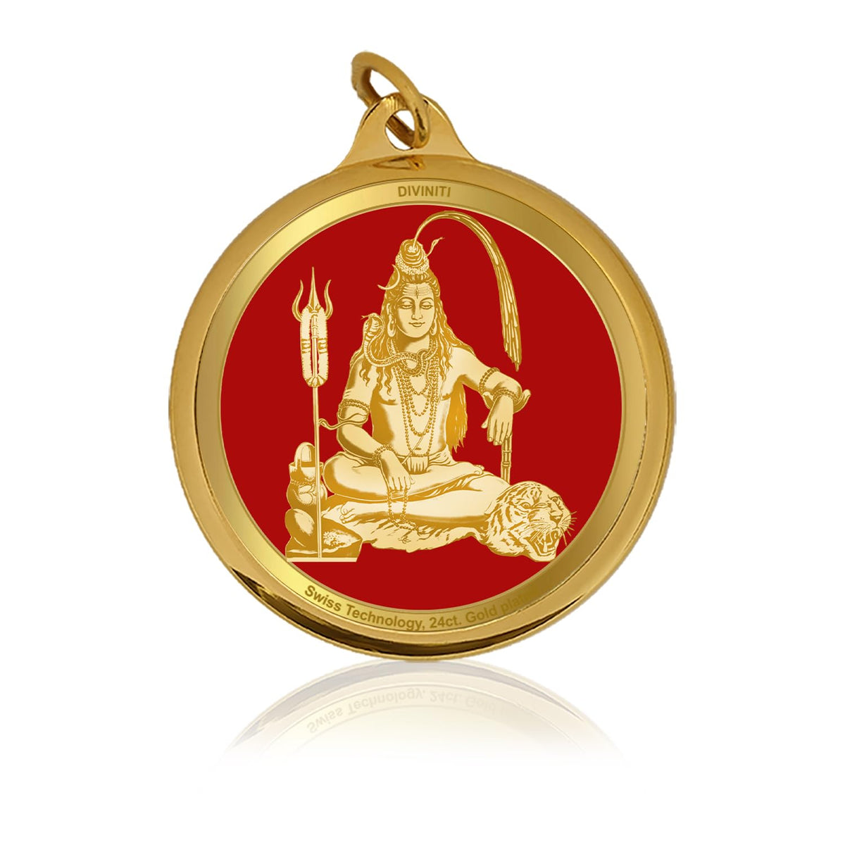 DIVINITI 24K Gold Plated Double-Sided Religious Pendant with Premium Gift Box, Spiritual Locket for Men & Women, Devotional Jewellery for Gifting & Everyday Wear | Shiva & Om Namah Shivay