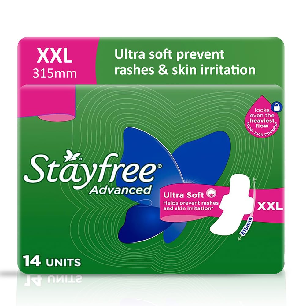 Stayfree Advanced XXL Ultra Comfort Sanitary napkins with Wings (14 Count)