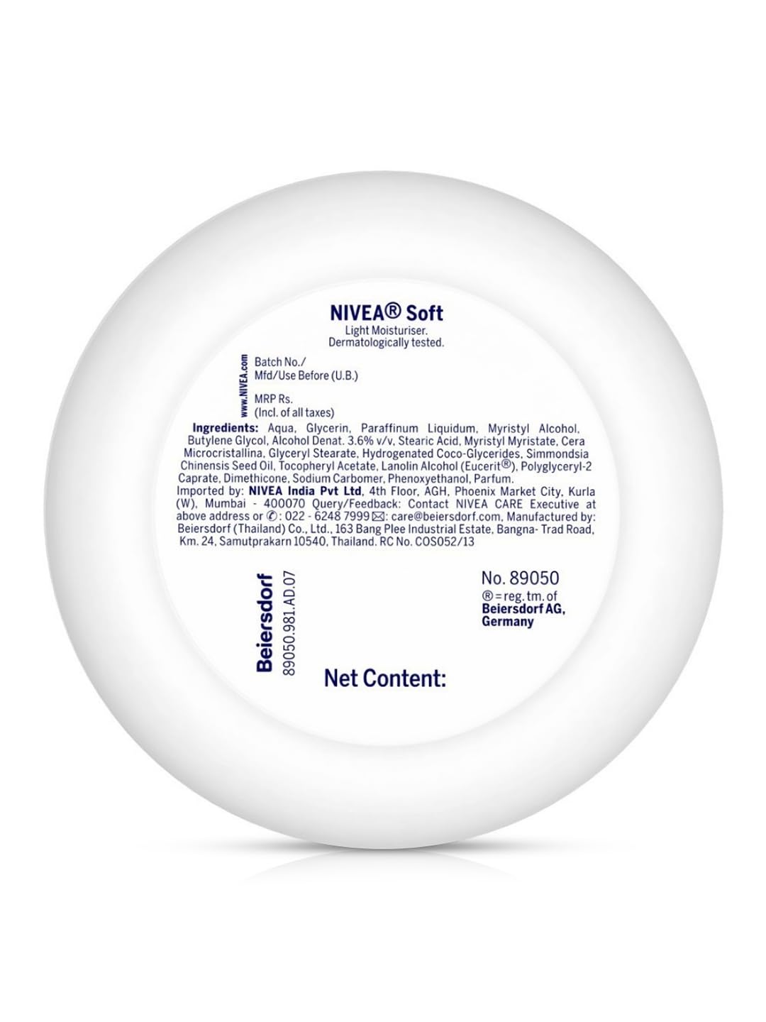 NIVEA Soft Light Moisturizer for Face, Hand & Body, Non-Greasy Cream with Vitamin E & Jojoba Oil for Instant Hydration