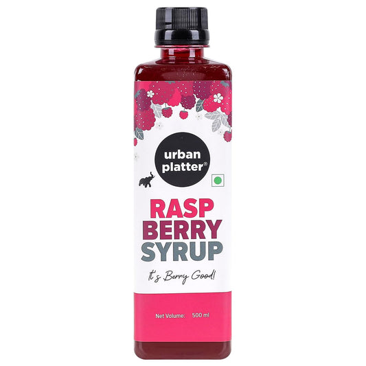Urban Platter Raspberry Syrup, 500ml / 17fl.oz [Plant-Based, Thick, Real Fruits]