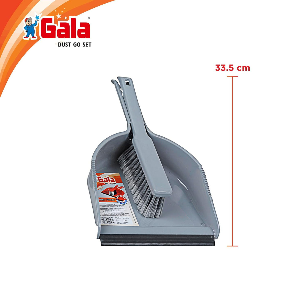 Gala Dustgo Set Brush Set with Dustpan (Assorted Colour) (132759)
