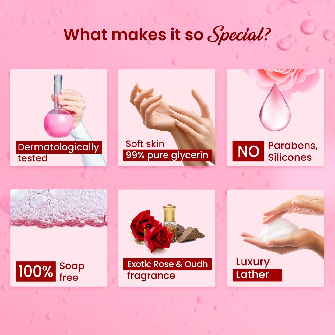 Dabur Gulabari Shower Gel - 250 ml | 99% Pure Glycerine | Gentle Bodywash | Himalayan Rose Extract to nourish and revitalise the skin | 0% Parabens & Soap | No Silicones | With Oudh Fragrance