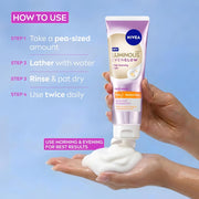 NIVEA Luminous Vitamin C - Whip Foaming Face Wash for Brightness & Radiant Glow, 100 ml | Cleanses, Brightens, Unclogs Pores & Hydrates | Removes Make Up | For oily, dry & sensitive skin | Men & women
