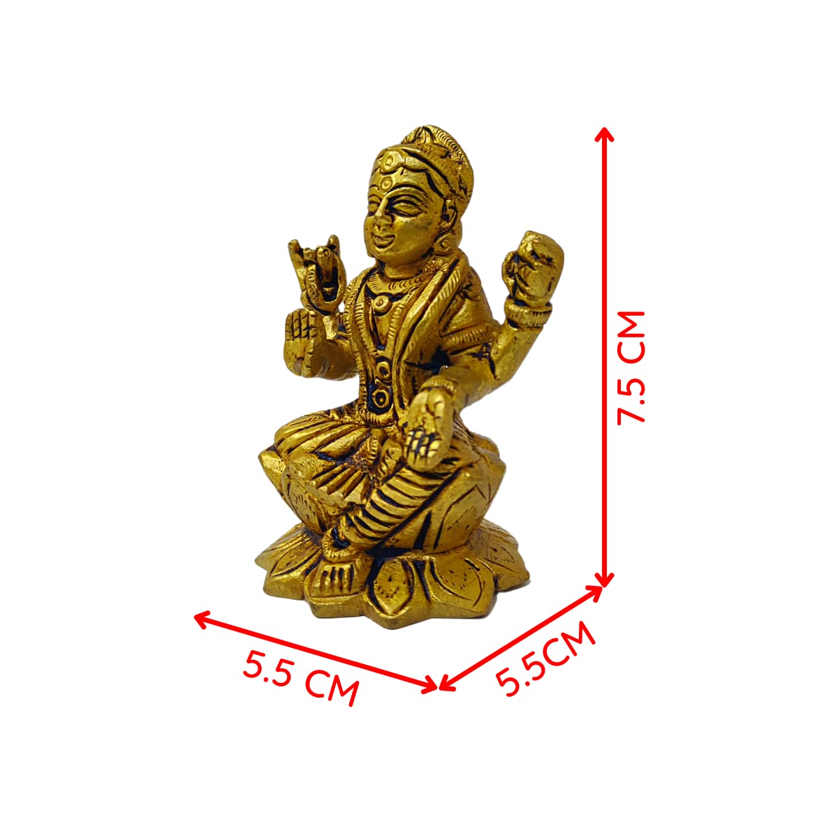 Aalayam Selveer Balambigai Statue Mini| Bala Tripura Sundari Idol Mini | Mini Balambika Idol Brass 7.5 cm Height Brass Gold Colour 1 Piece