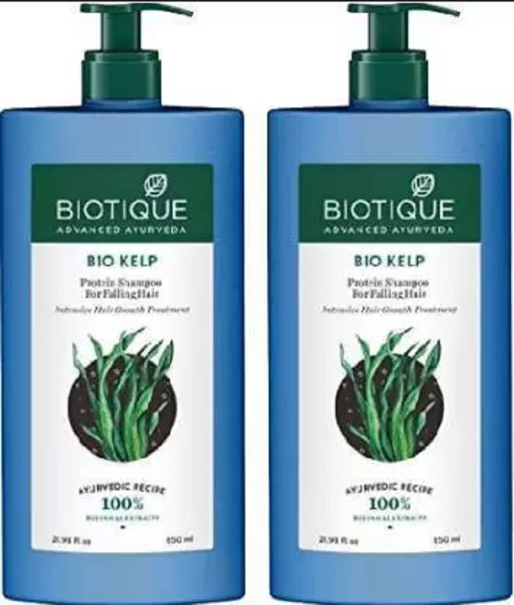 BIOTIQUE Bio kelp Shampoo for falling hair combo pack of 2 each 650ml (1.3 L)