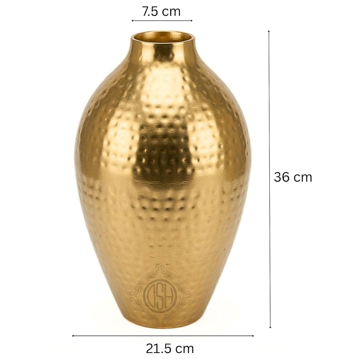 DSH Metal Hammered Flower Vase 15 Inch for Living Room, Home, Office, Center Table, Console Table, Shelf Styling & Event Decoration