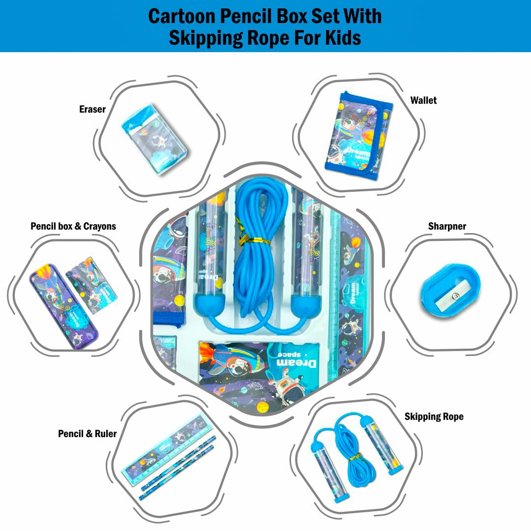Toy Imagine Stationery for Kids Best Return Birthday Gift for Boys Girls Educational Learning Stationery kit Set for Kid (9 Space Set)
