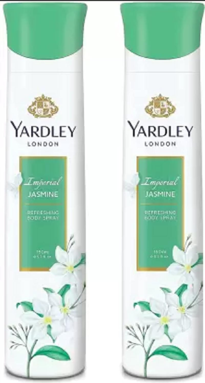 Yardley London Women Imperial Jasmine 150ML Each (Pack of 2) Deodorant Spray - For Women (300 ml, Pack of 2)