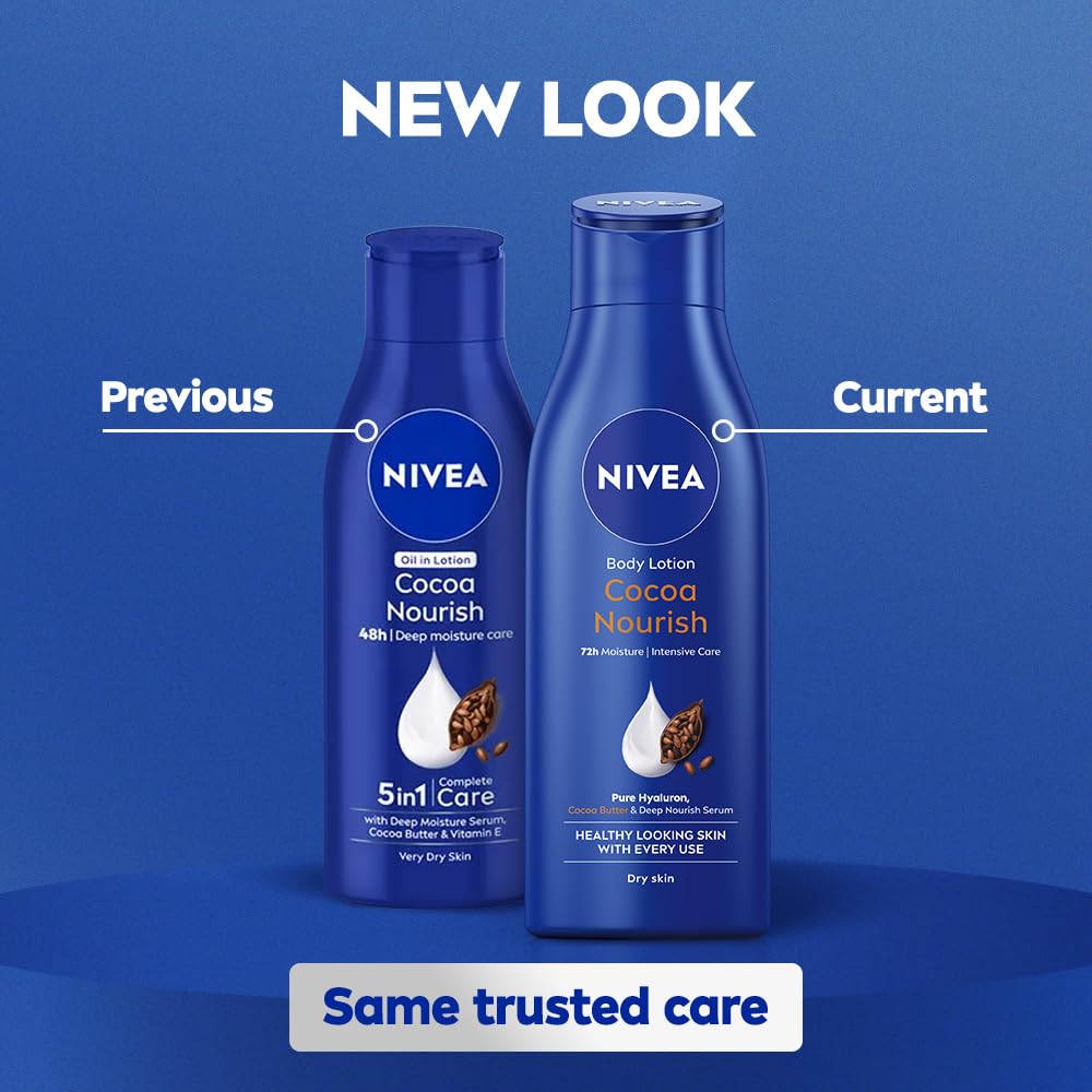 NIVEA Cocoa Nourish 400ml + 120ml Body Lotion | 48 H Moisturization | With Cocoa Butter & Coconut Oil | Non Greasy & Healthy Looking Skin |For Very Dry Skin