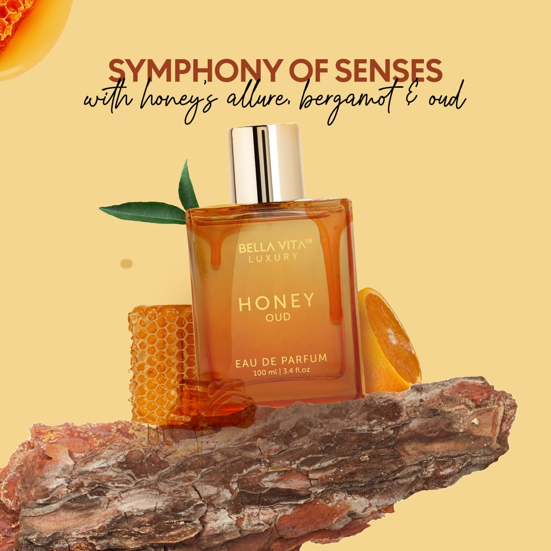 Bella Vita Luxury Honey Oud Unisex Liquid Eau De Parfum Date Woman Eau De Parfum With Pink Pepper Jasmine & Vanillapremium Long Lasting Floral & Fruity Fragrance For Women 100Ml