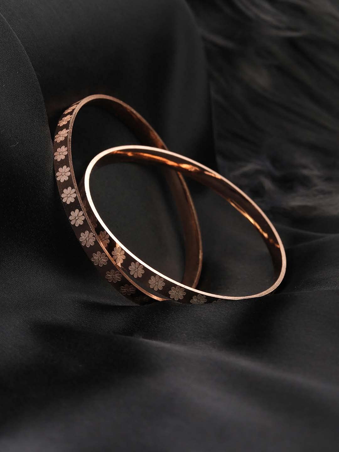 Priyaasi Set of 2 Rose Gold Plated Bangles Set