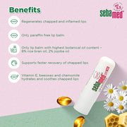 SebaMed Lip Defense Lip Balm With Spf 30 + Vit E | Regenerates Dry, Chapped Lips | Intensive Care With Vit E, Jojoba Oil & Chamomile | Clinically Tested | 4.8 Gm, White | Pack of 4