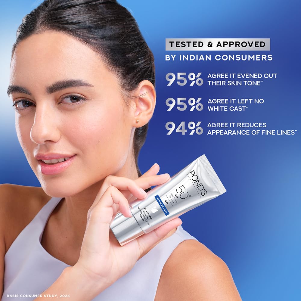 POND'S Anti-Blue Light UV Miracle | Tinted SPF 50 PA ++++ & DPF - Digital Protection Factor| Ultimate Skin Protection, 50g