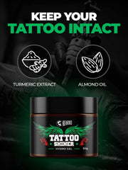 Beardo Tattoo Shiner Gel, 50g | Hydro Gel Heals & Maintains Tattoo Ink | Tattoo Gel for Men with Almond Oil & Turmeric Extract | Brightens & Shines Tatoo for Men