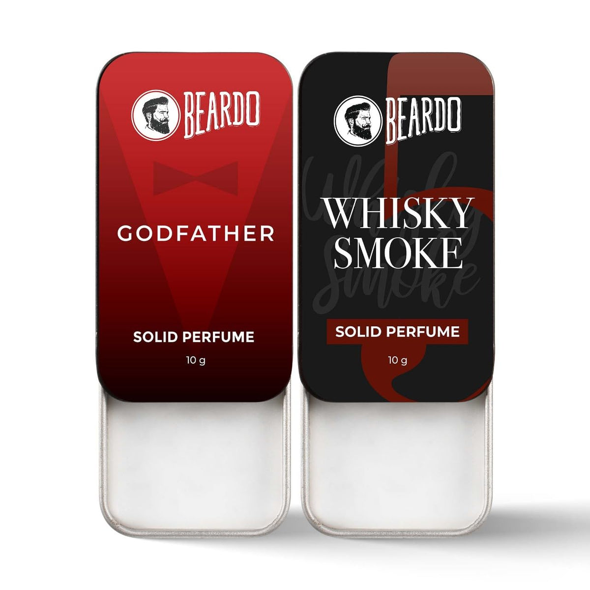 BEARDO Godfather & Whisky Smoke Solid Perfume 10g (Set of 2) | Strong & Lasting Fragrance | For Date Night | Gift For Brother | Gift For Friends | Gift For Brother