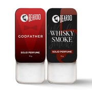 BEARDO Godfather & Whisky Smoke Solid Perfume 10g (Set of 2) | Strong & Lasting Fragrance | For Date Night | Gift For Brother | Gift For Friends | Gift For Brother