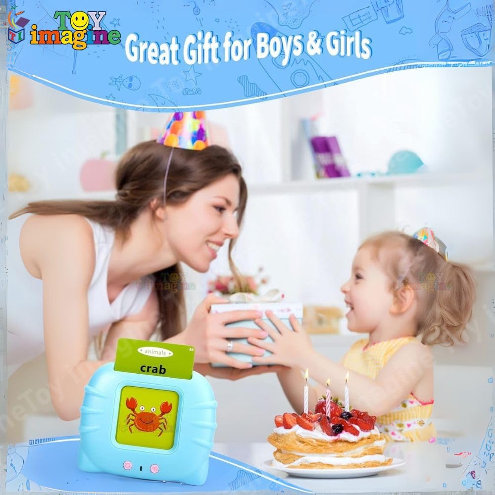 Toy Imagine Talking Flash Cards Toy for Kids | 224-Word Learning Device for Toddlers | Montessori Learning Toys for Boys & Girls Ages 2-6 | Preschool Game & Birthday Present,Language Skills