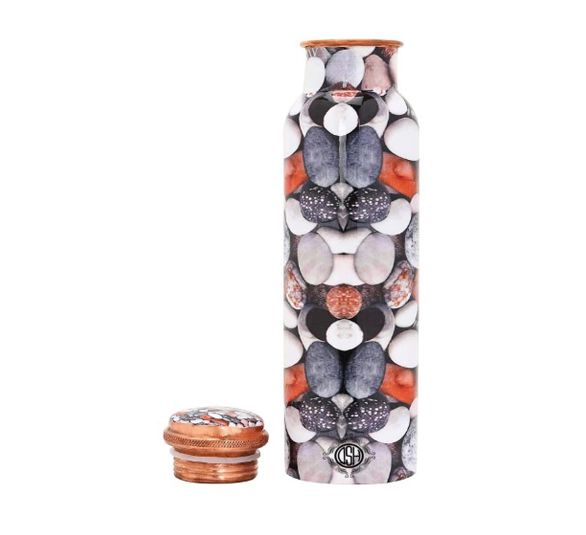 DSH Copper Bottles for 1 Litre Printed with Art Work, Travelling Purpose Bottles, Yoga Ayurveda Healing, 1000 ML (Design SM 5)