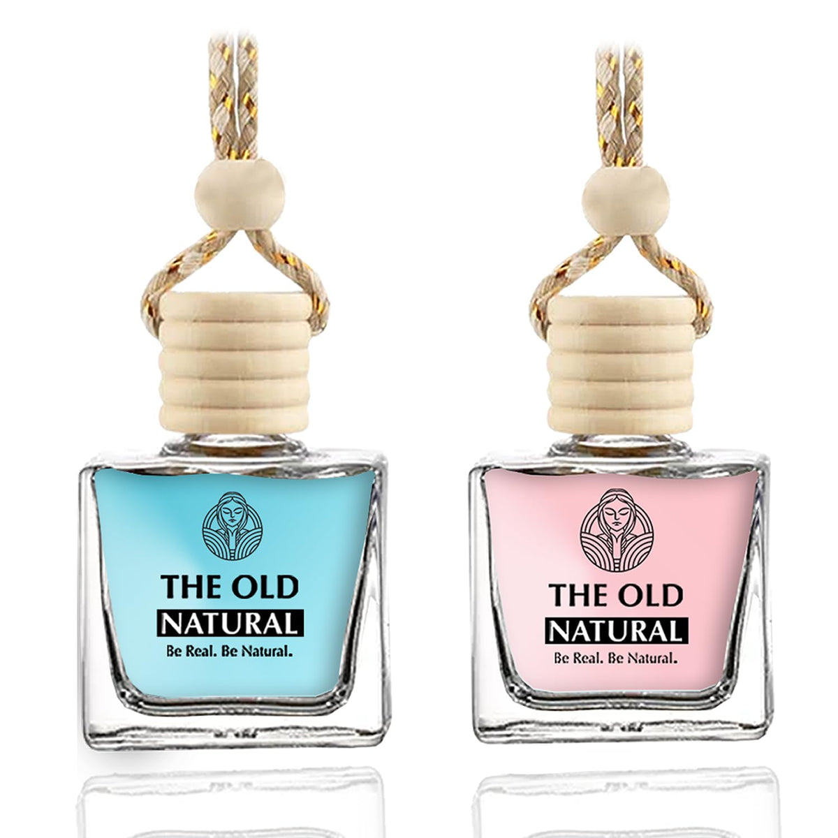 The Old Natural Car Freshener with Essential Oils Fragrance in Glass bottle with Wooden Diffuser Lid | Car Perfume 20ml