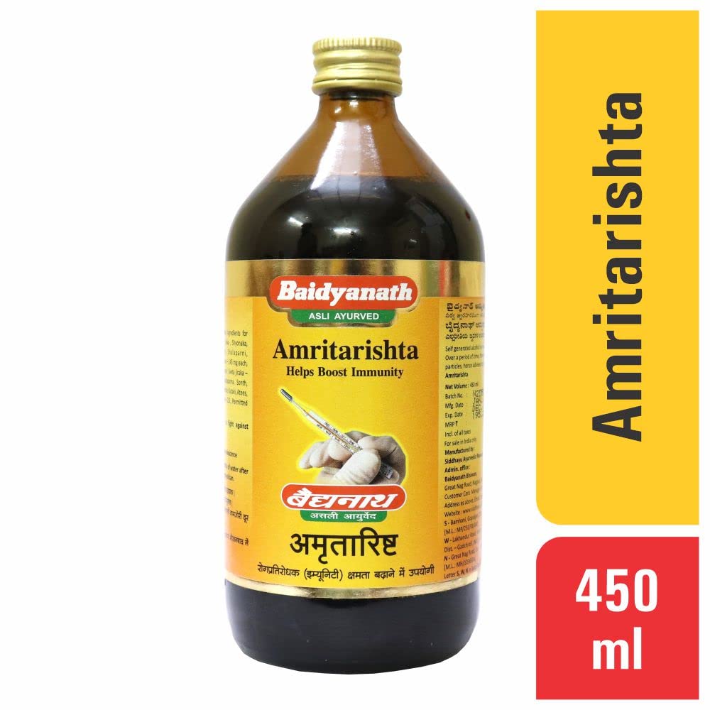 Baidyanath Asli Ayurved Amrutarishta I Ayurvedic Bacterial Infection I 450 ML (Pack of 3)