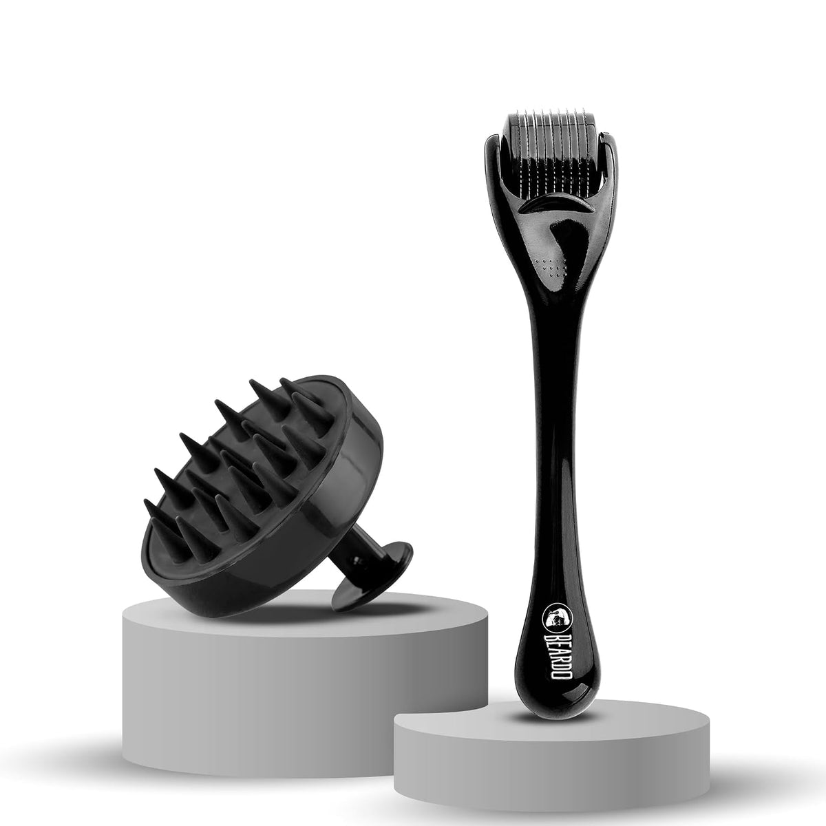 Beardo Hair Growth & Scalp Care Combo: Dermaroller & Scalp Massager | Stimulates Hair Follicles & Improves Blood Circulation | For Thicker, Healthier Hair (Set of 2)
