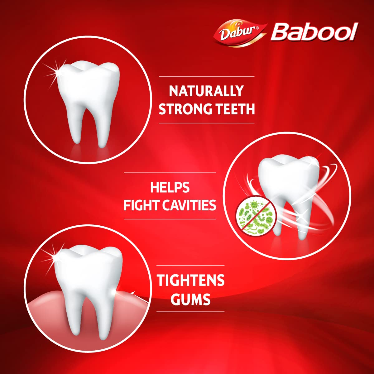 Dabur Babool Ayurvedic Toothpaste -350g (175g x 2, Pack of 2) | For Strong Teeth & Healthy Gums | Helps in Cavity Protection, Fresh Breathe | All Round Protection