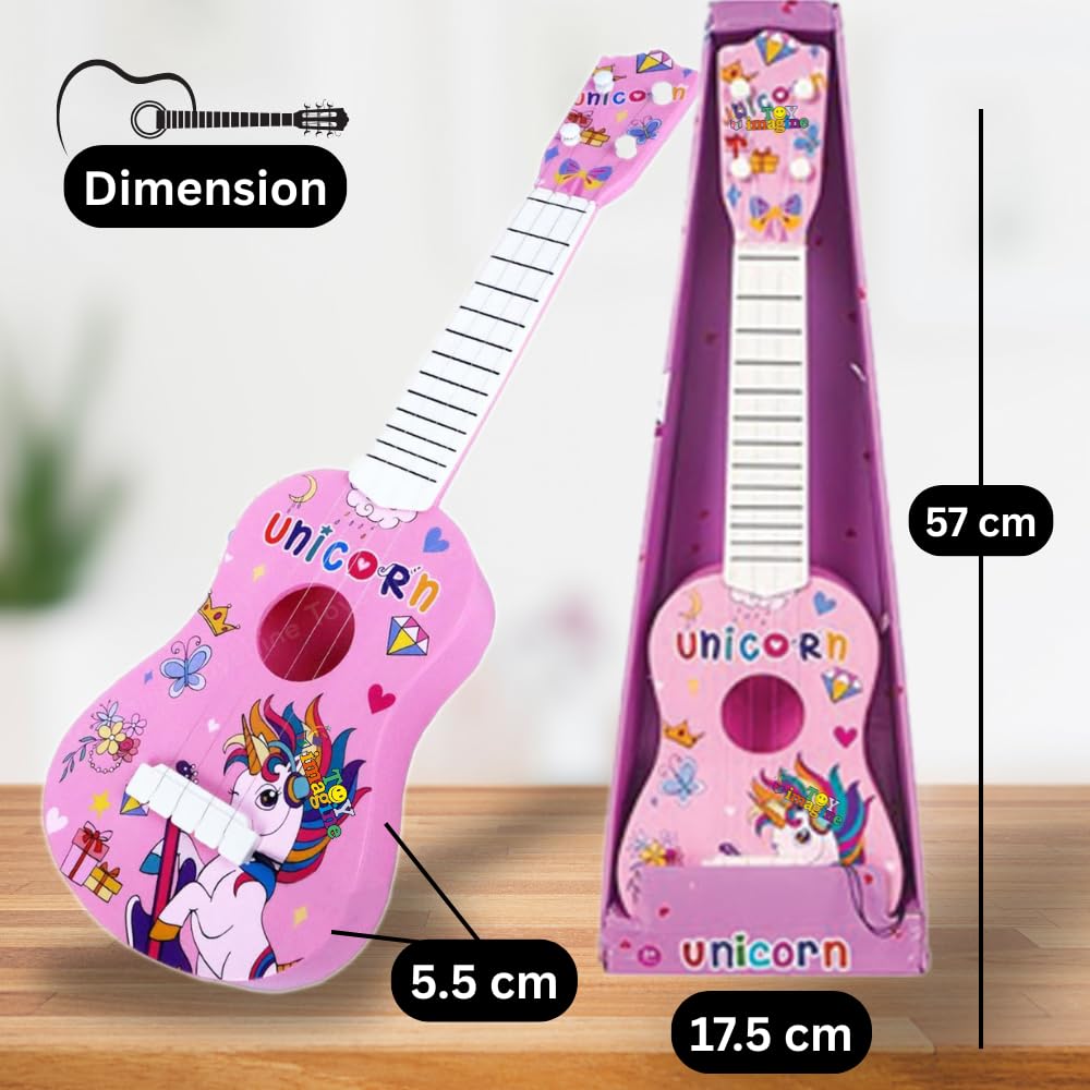 Toy Imagine 21-Inch Unicorn 4-String Ukulele Guitar for Kids Age 3-10