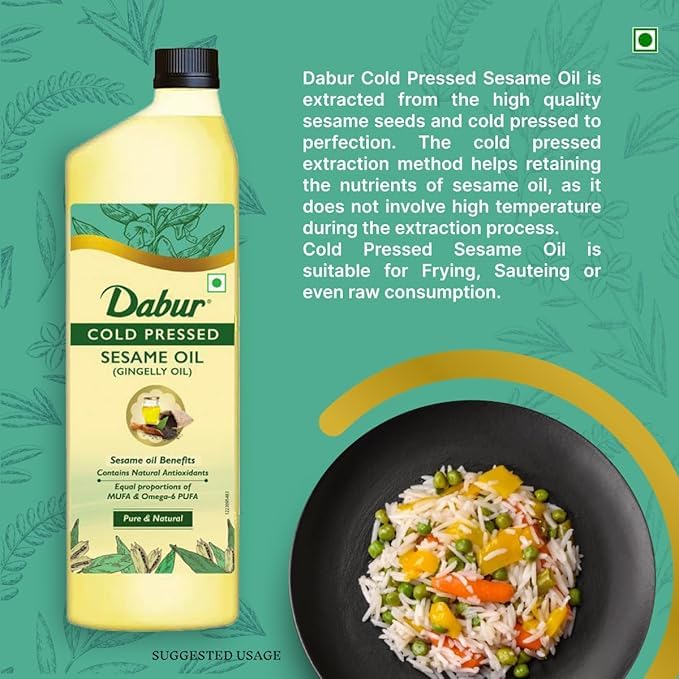 Dabur Cold Pressed Sesame(Gingelly) Oil, 1 L