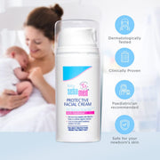 Sebamed Baby Protective Facial Cream | pH 5.5 | Baby Face Cream | Vitamin E for Soft Skin | Ideal for Salivary Rashes | 100ml
