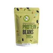 NatureVit Roasted Protein Beans Mix, 200g | High Protein Healthy Snack | Crunchy Roasted Bean Mix | Vegan Fiber-Rich Superfood