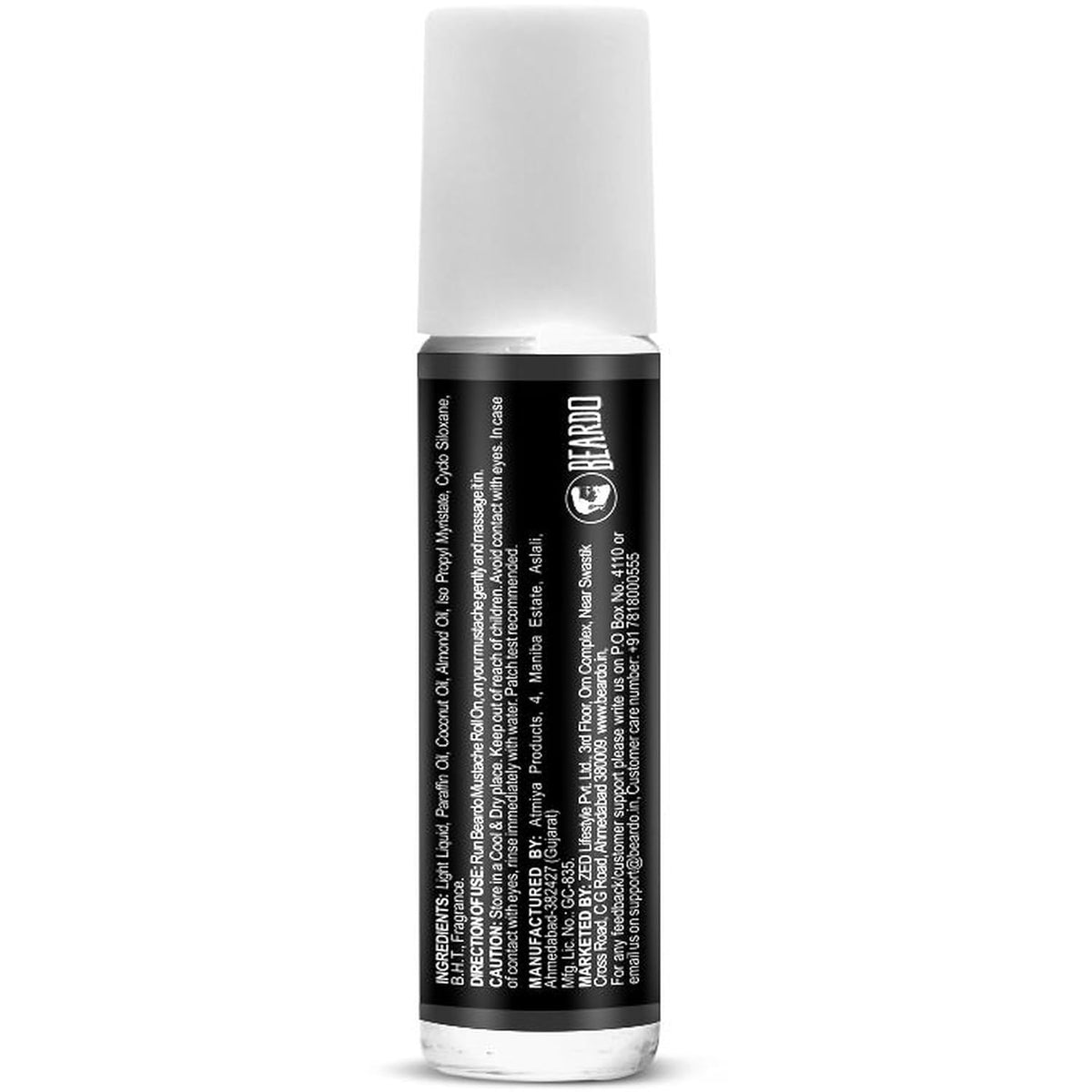 Beardo Mustache Growth Roll On 8 ml | Stimulates Hair follicles | Boosts Mustache Hair Growth | Goodness of Almond & Coconut Oil | Easy to use Roll on