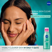 NIVEA Derma Skin Clear Face Toner with Salicylic Acid & Niacinamide, Cleansing & Hydrating Toner for Visible Clearer Skin in 7 Days, Controls Oiliness, Removes Impurities, Blemish-Prone Skin, 200 ml