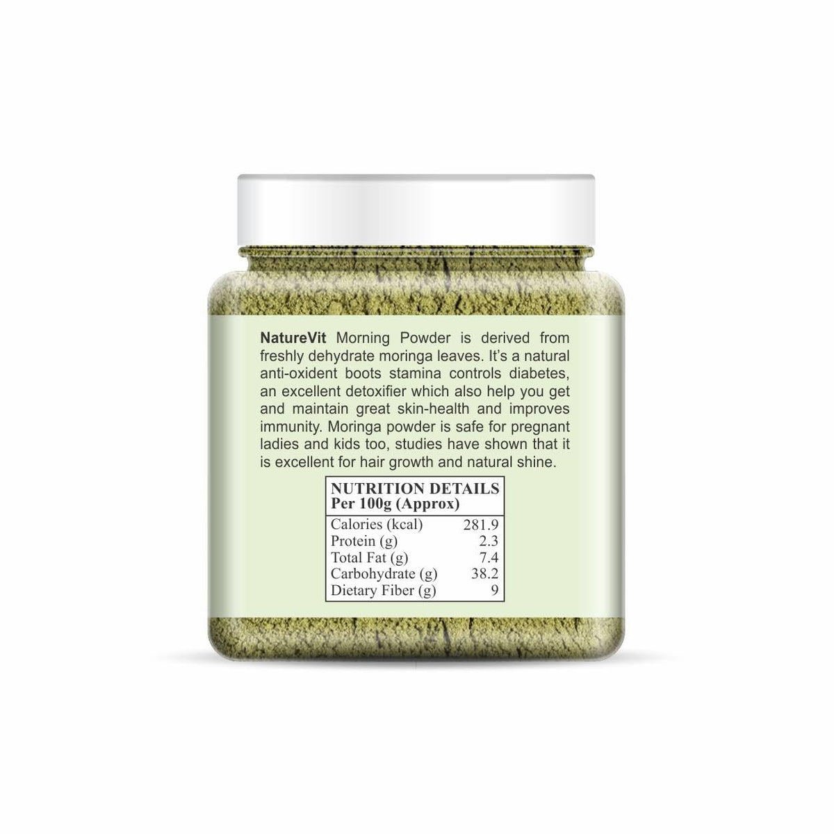 NatureVit Pure Moringa Leaf Powder 100g | Natural Superfood Supplement | Rich in Vitamins, Minerals & Antioxidants | Vegan & Gluten-Free