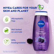 NIVEA Fresh Power Fruit 250ml Body Wash| Shower Gel with Real Fruit Extracts| Pure Glycerin for Instant Soft & Summer Fresh Skin|Microplastic Free |Clean, Healthy & Moisturized Skin