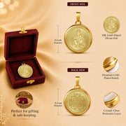 DIVINITI 24K Gold Plated Double-Sided Religious Pendant with Premium Gift Box, Spiritual Locket for Men & Women, Devotional Jewellery for Gifting & Everyday Wear | Ganesha & Yantra - GNG Pendant
