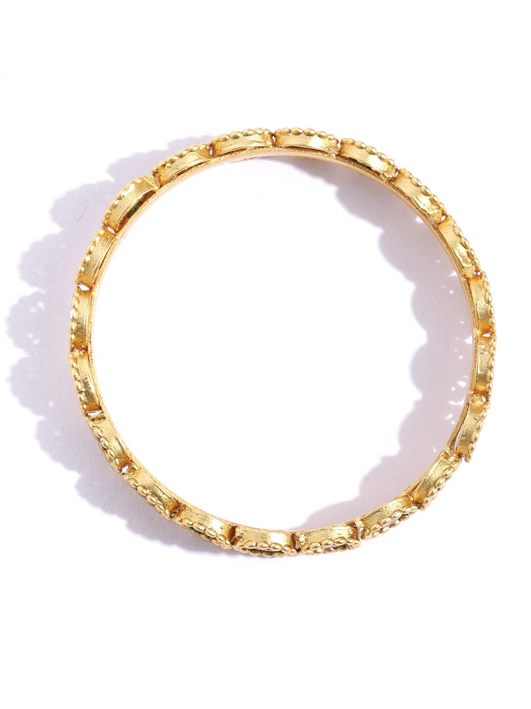 Priyaasi Gold-Plated Traditional Bangles with Coloured Stone for Wome(Multi and Gold)