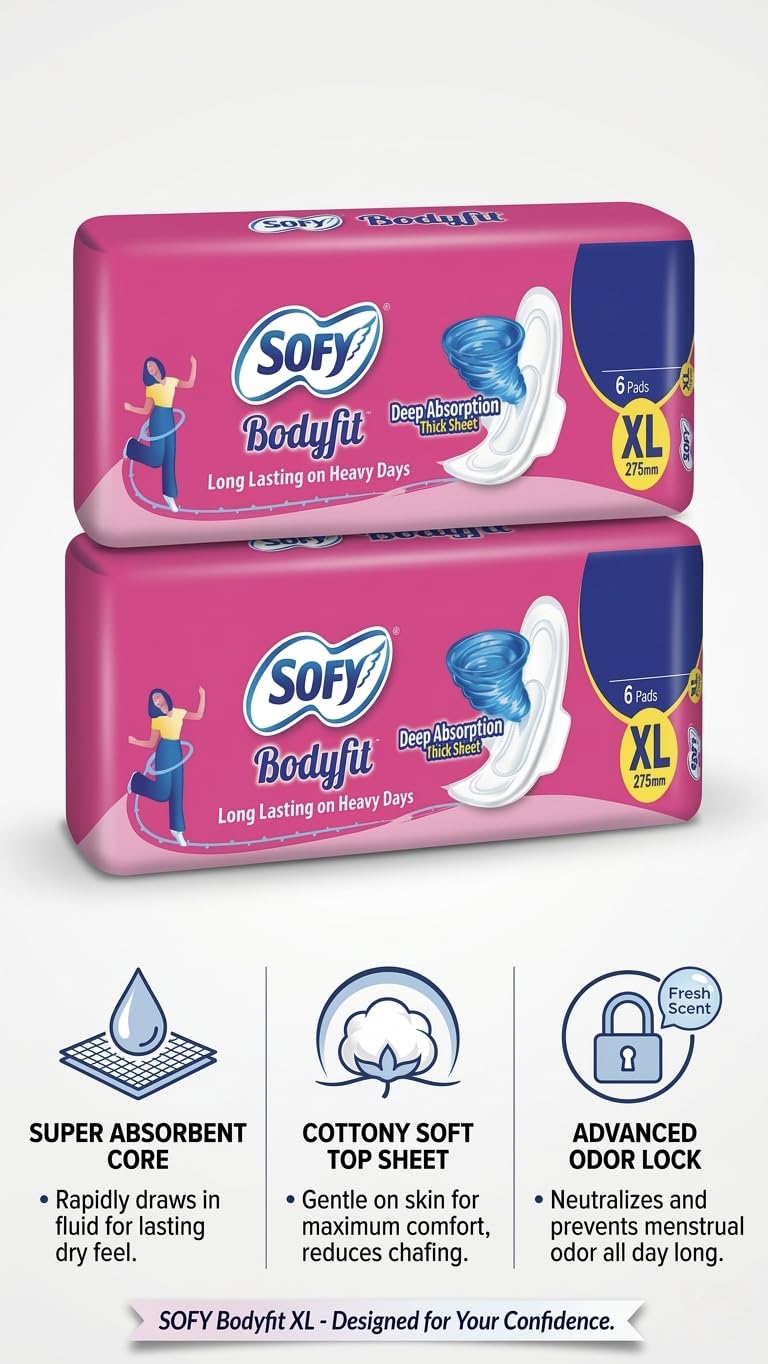 Sofy Bodyfit Regular Sanitary Pads, Pack of