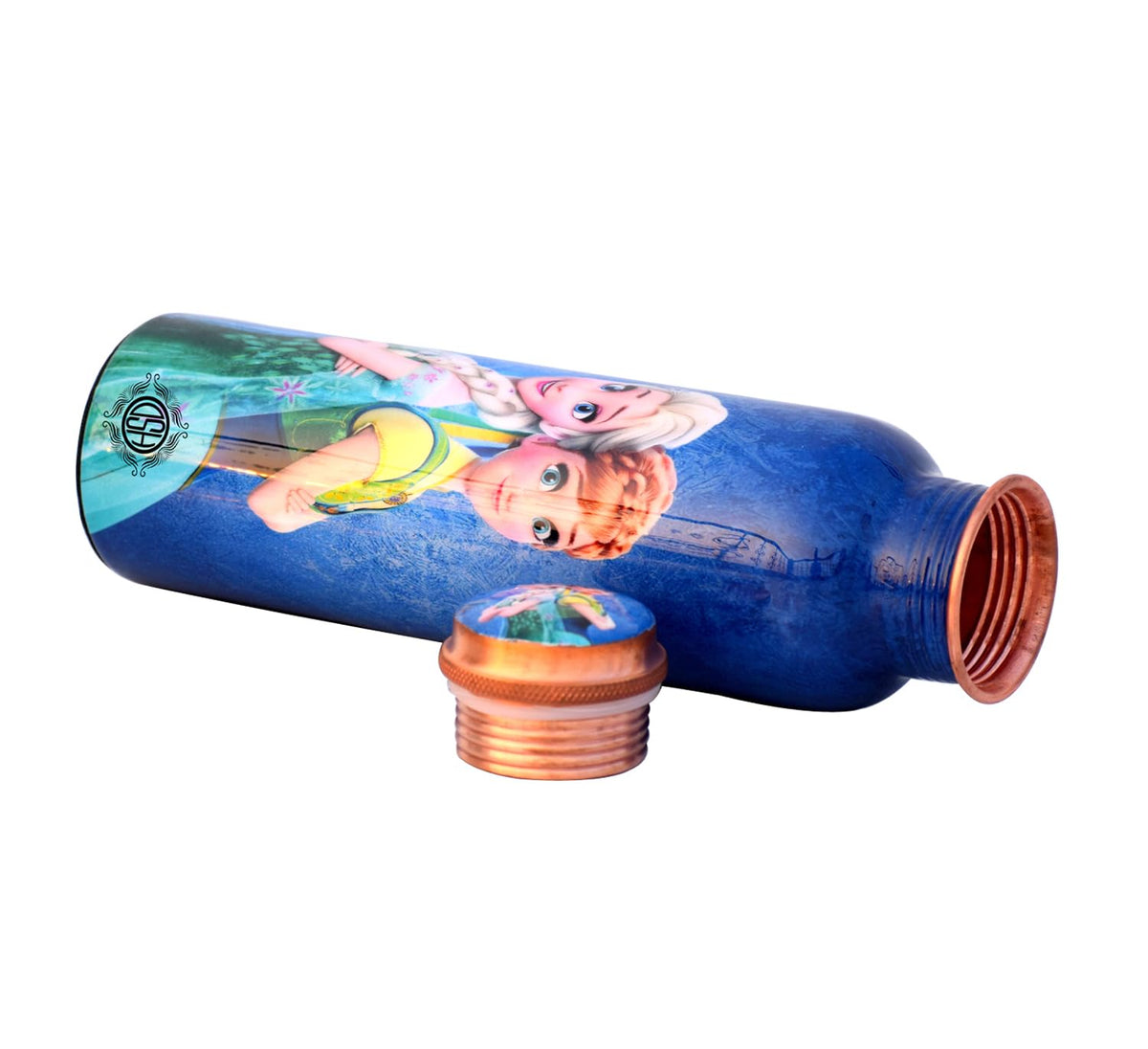 DSH Copper Bottles for 1 Litre Printed Pony Girls, Travelling Purpose Bottles, Yoga Ayurveda Healing, 1000 ML (Design SM22)