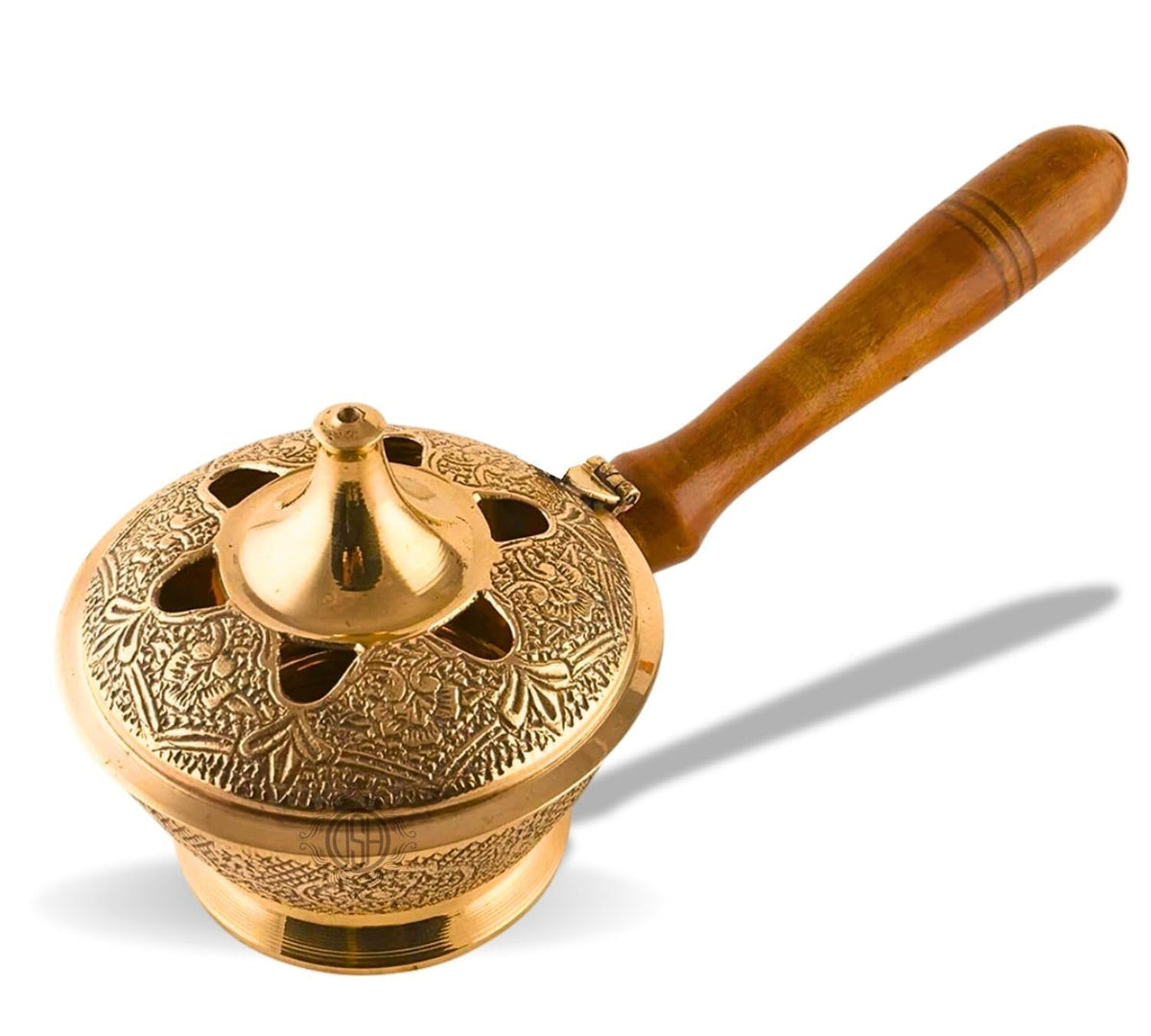 DSH CRAFTING YOUR CURIOSITY Brass Incense Bakhoor Burner Home Fragrance Incense Burner Kapoor Dani Dhoop Burner Home Decor Loban Burner. (Medium)