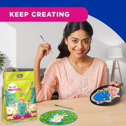Fevicryl Pichwai Art kit| Learn Art of Rajasthan with Painting Kit Comes with Pre-Printed MDF Boards, Rhinestones, Acrylic Paints, Brushes| Gift for Art Lovers & Beginners, Ideal Gift for Sister