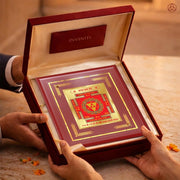 DIVINITI 24K Gold-Plated Kanakdhara Yantra Frame | Sacred Yantra for Wealth, Prosperity & Abundance | Home, Office & Pooja Decor | Premium Gift Box | 12 x 11 CM