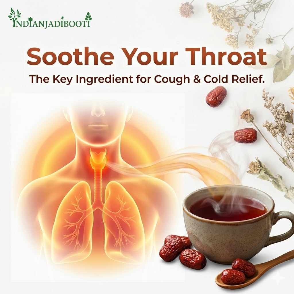 IndianJadiBooti Pure Unnab Ber (Ziziphus Jujuba) | Traditional Botanical for Throat Harmony, Respiratory Comfort & Calming Vitality - 2700g