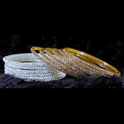 NMII Fancy Diamond Stone Glass Bangles Set For Women & Girls | Diamond Bangles | Bangles For Women Glass | Bangles For Wedding, Party, Function, Daily use | Chudi Set | Kanch ki Chudiyan- Set of 24